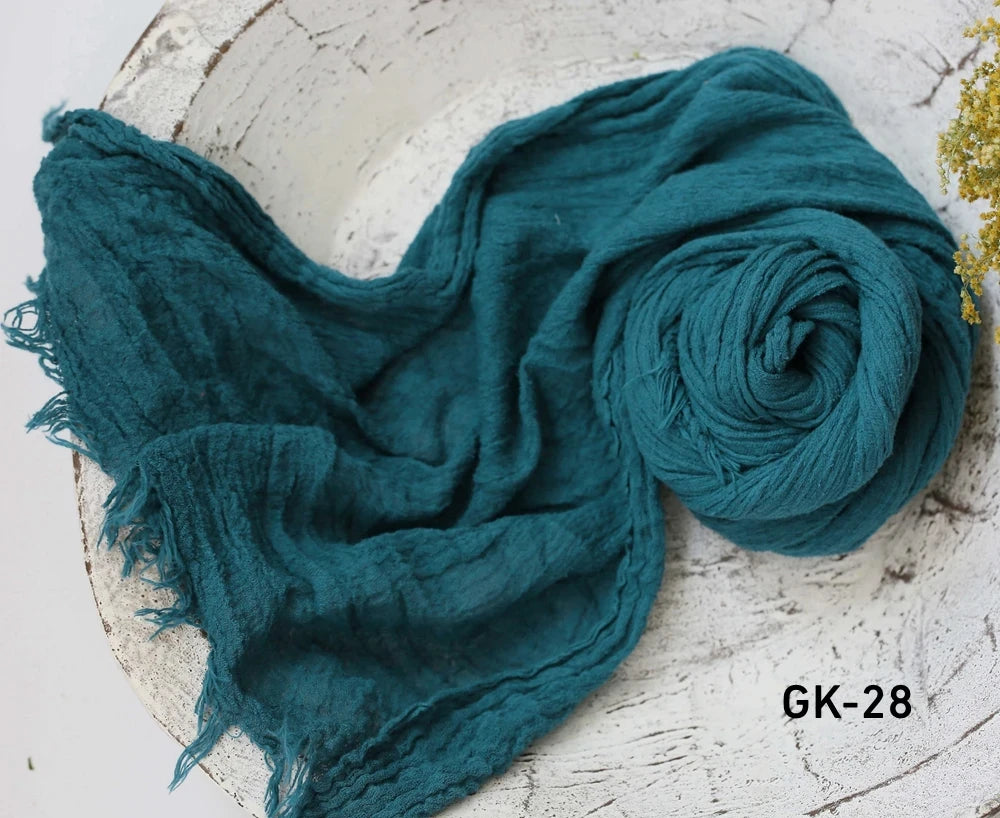 Seersucker Wrap Newborn Photography Props Soft Cotton Gauze Baby Swaddle Blanket Infant Studio Photo Basket Backdrop Accessories