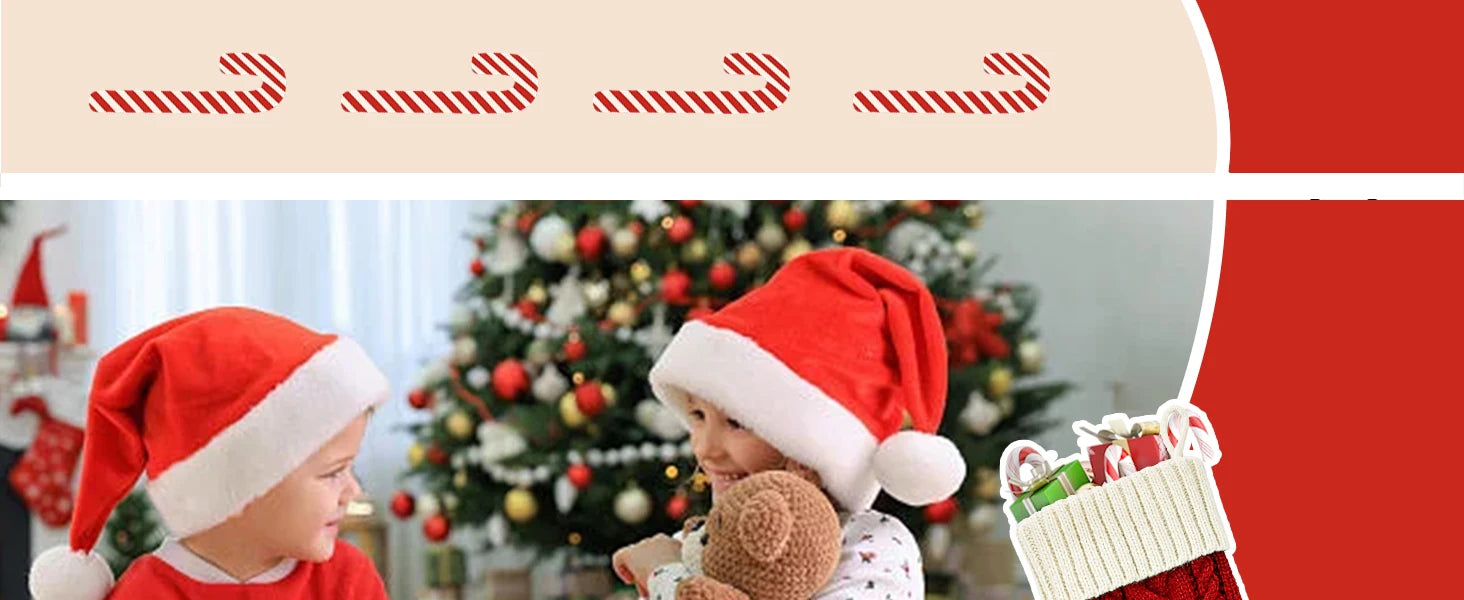 4-12PACK Christmas Stockings 18Inches Large Cable Knitted Stocking Xmas Hanging Stocking Decorations with Name Tags