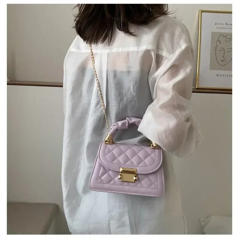Women PU Leather Shoulder Bags Small Messenger Designer Female 2024 New Fashion Chain Rhomboid Crossbody Bag Ladies Mini Handbag
