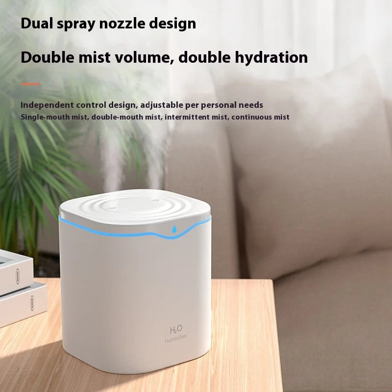 Large Capacity Dual Spray Humidifier Usb Home Bedroom 2L Silent Water Replenisher Air Purifier Wireless Water Diffuser Office