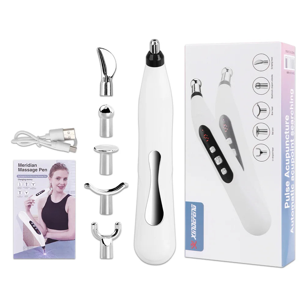 Electronic Acupuncture Pen Electric Meridians Laser Therapy Heal Massage Pen Meridian Energy Pen Relief Pain Tools Body Massager