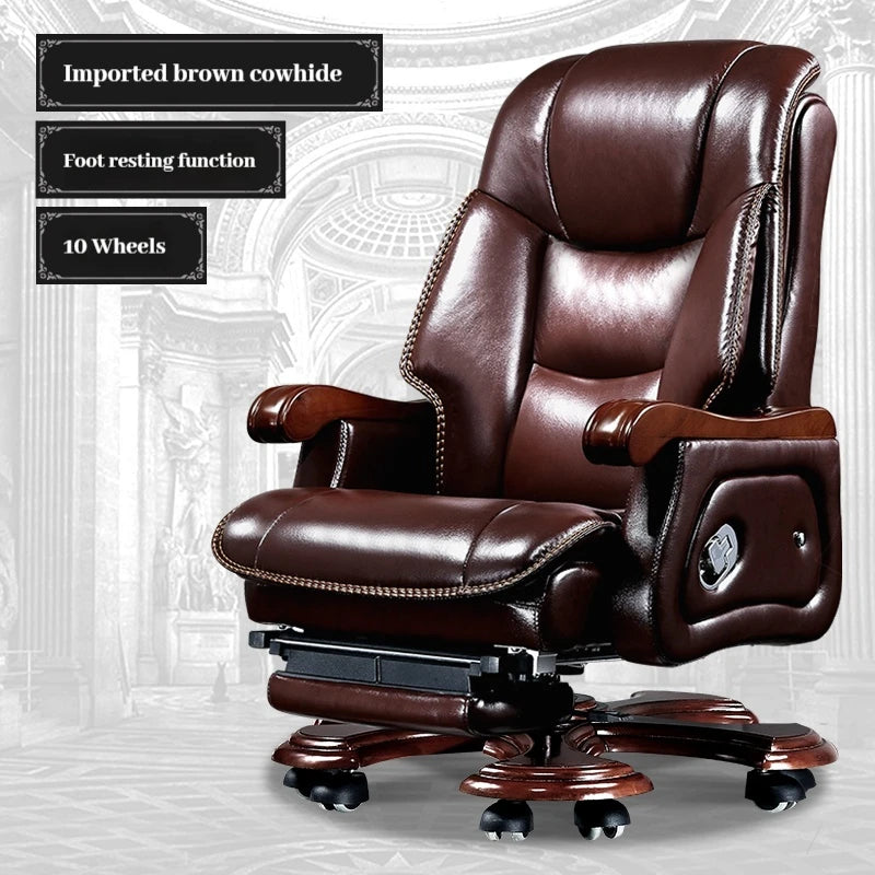 Leather Wheel Office Chair Support Design Relax Modern Massage Chair Chaise Mobile Comfy Luxury Silla Oficina Office Furniture