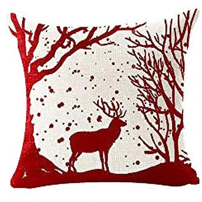 Merry Christmas snowflake red bear linen decorative pillow cover home sofa decorative cushion cover  cushion cover 45x45