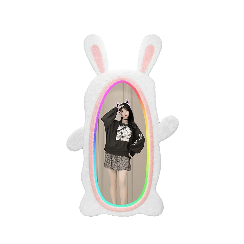 Aesthetic Light Mirror Long LED Girls Standing Smart Makeup Full Body Vanity Mirror Cute Standing Espelhos Home Decorations