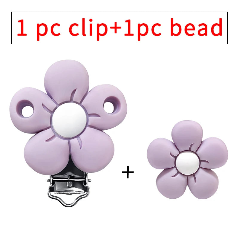 1/3/10pcs Silicone Flower Pacifier Clips Food Grade Teethers For Baby DIY Baby Soother Nursing Pacifier Chain Accessories