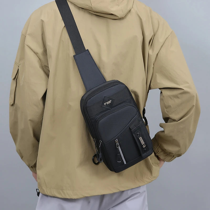 New Men Shoulder Bags Chest Bag Multifuncional Crossbody Bags Travel Sling Bag