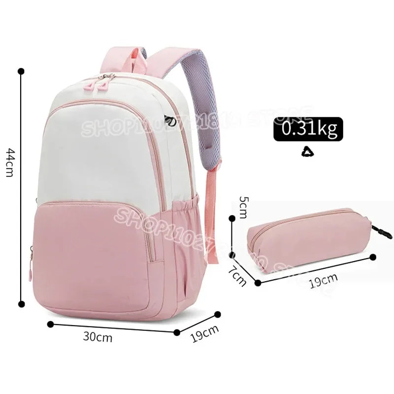 2pcs Snoopy School Bag Boys Girls Large Capacity Water-repellent Student Backpacks High Value Cute Cartoon Print Bookpack Gift