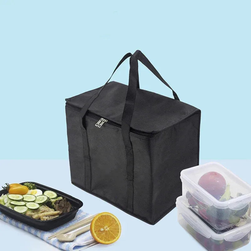 Waterproof Insulated Cooler Bag - Foldable Picnic Thermal Bag for Food & Drink Delivery, Leakproof Lunch Box with Ice Pack
