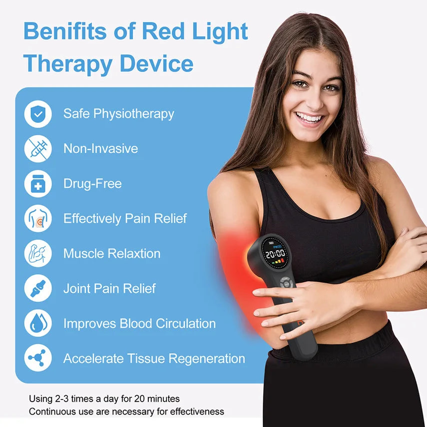 1760mW Low Level Laser Treatment Red Light Therapy Device for Human/Pets Pain Relief Shoulder Joint 660nm 810nm 980nm
