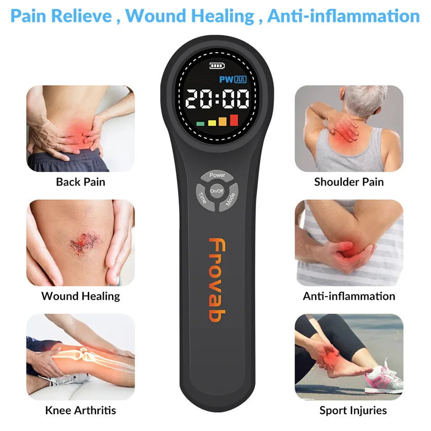 Professional Therapeutic Cold Laser Physiotherapy Relax Treatment Massager Laser Therapy Device 980nm 810nm 660nm for Body Pain