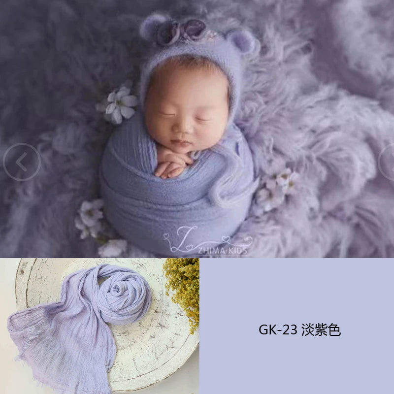 Newborn Photography Props Soft High Stretchable Cotton Seersucker Wrap Baby Posing Aid Photoshoot Props Babies Photo Accessories