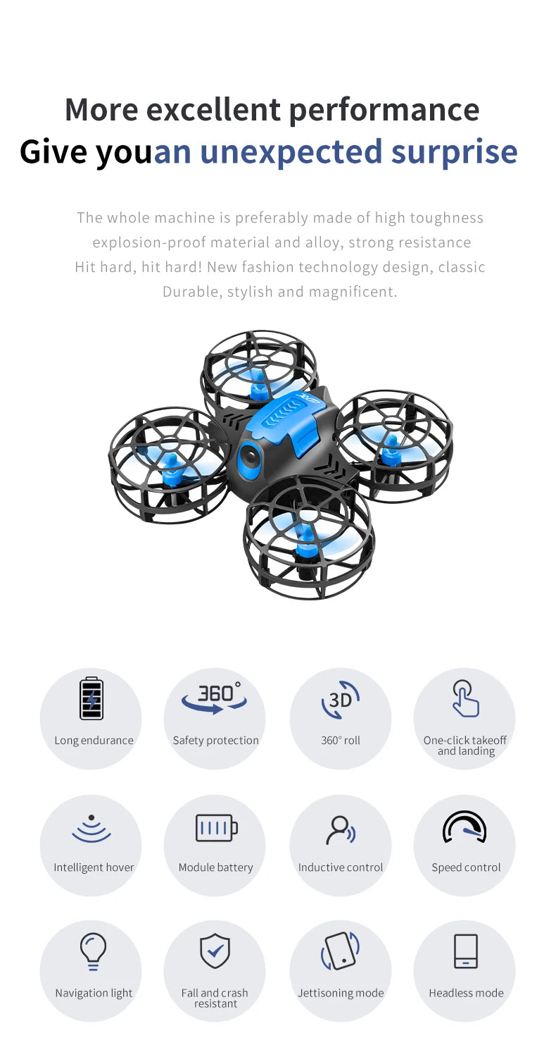 4DRC V18 Mini Drone 3D Flip Headless Mode Drones Air Pressure Height Maintain RC Quadcopter Dron Children's Toy Gift NEW