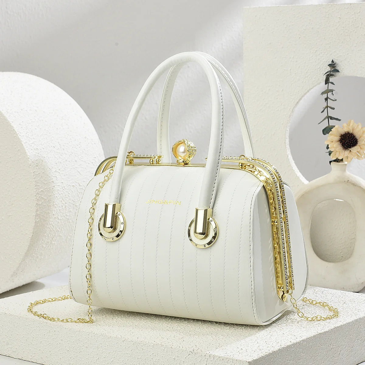 Retro Pu Leather Women's Handbag Fashion Girls Crossbody Shoulder Bag High-quality Exquisite Women's Boston Pillow Bag