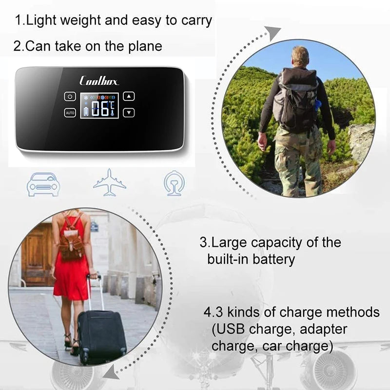 Insulin Cooler Portable Refrigerator USB Charging Medication Low-Temperature Storage Box Small Car Refrigerator  For Family
