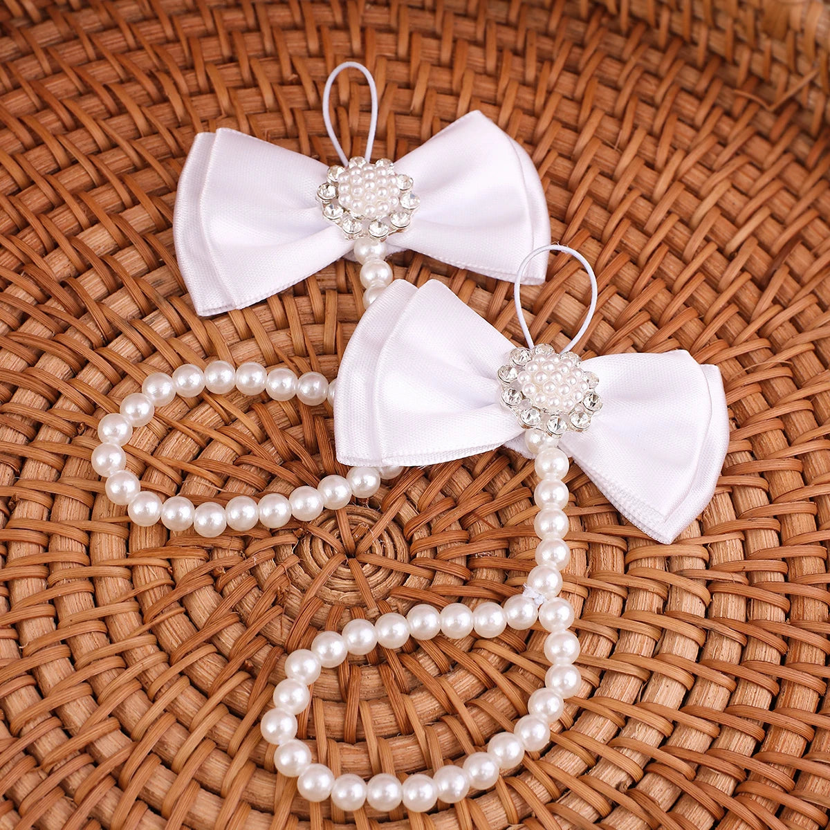 Ylsteed Newborn Girl Butterfly Knot Pearl Barefoot Sandals Infant Photography Accessories Baby Girl's Photography Props Shoes