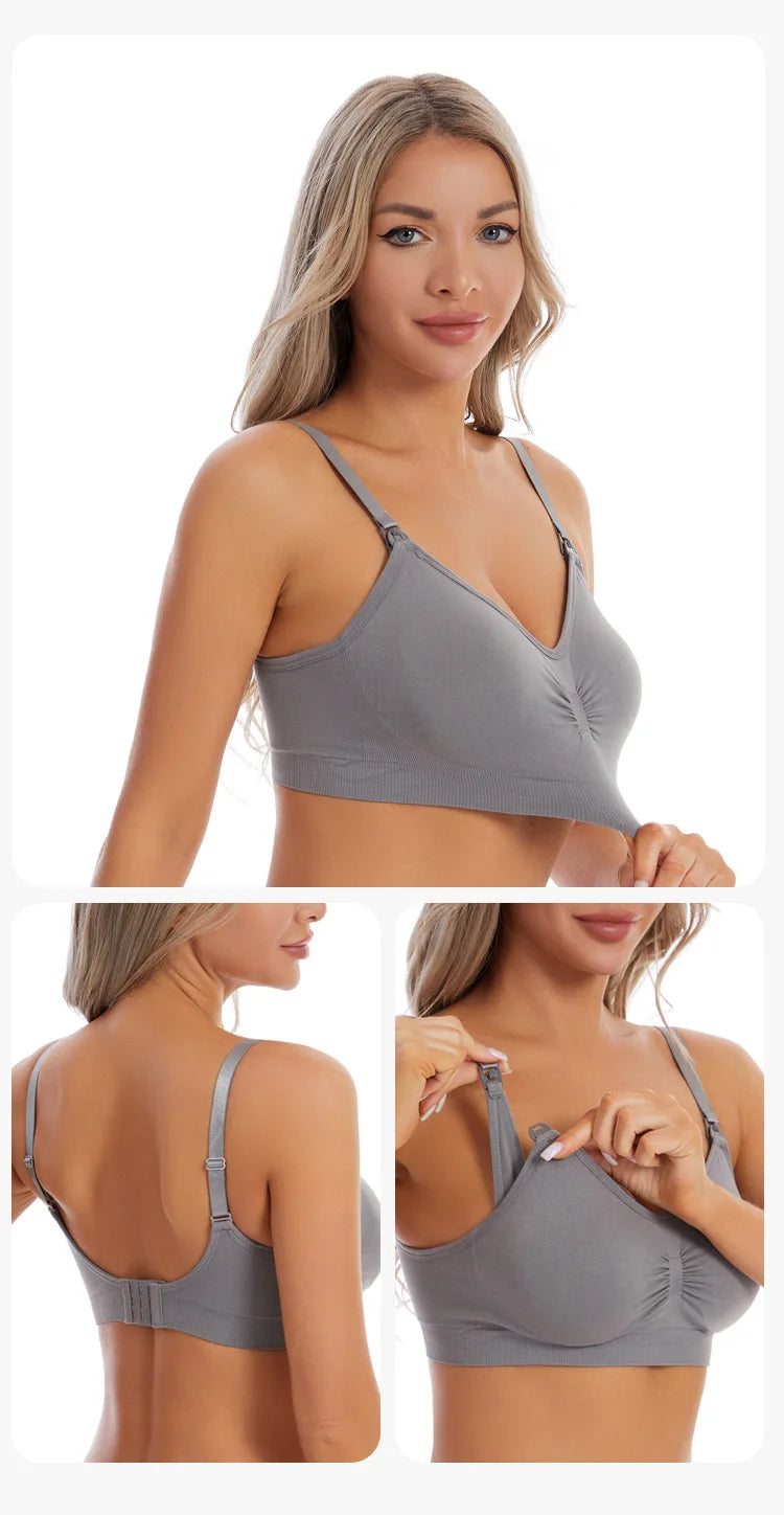 High Quality Maternity Nursing Bras Cotton Breastfeeding Pregnant Underwear Seamless Large Size Breathable Bra Push Up