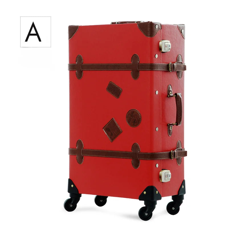 20/22/24''26 inch Luggage set woman Travel Suitcase Set Universal Retro password rolling luggage case middle size luggage