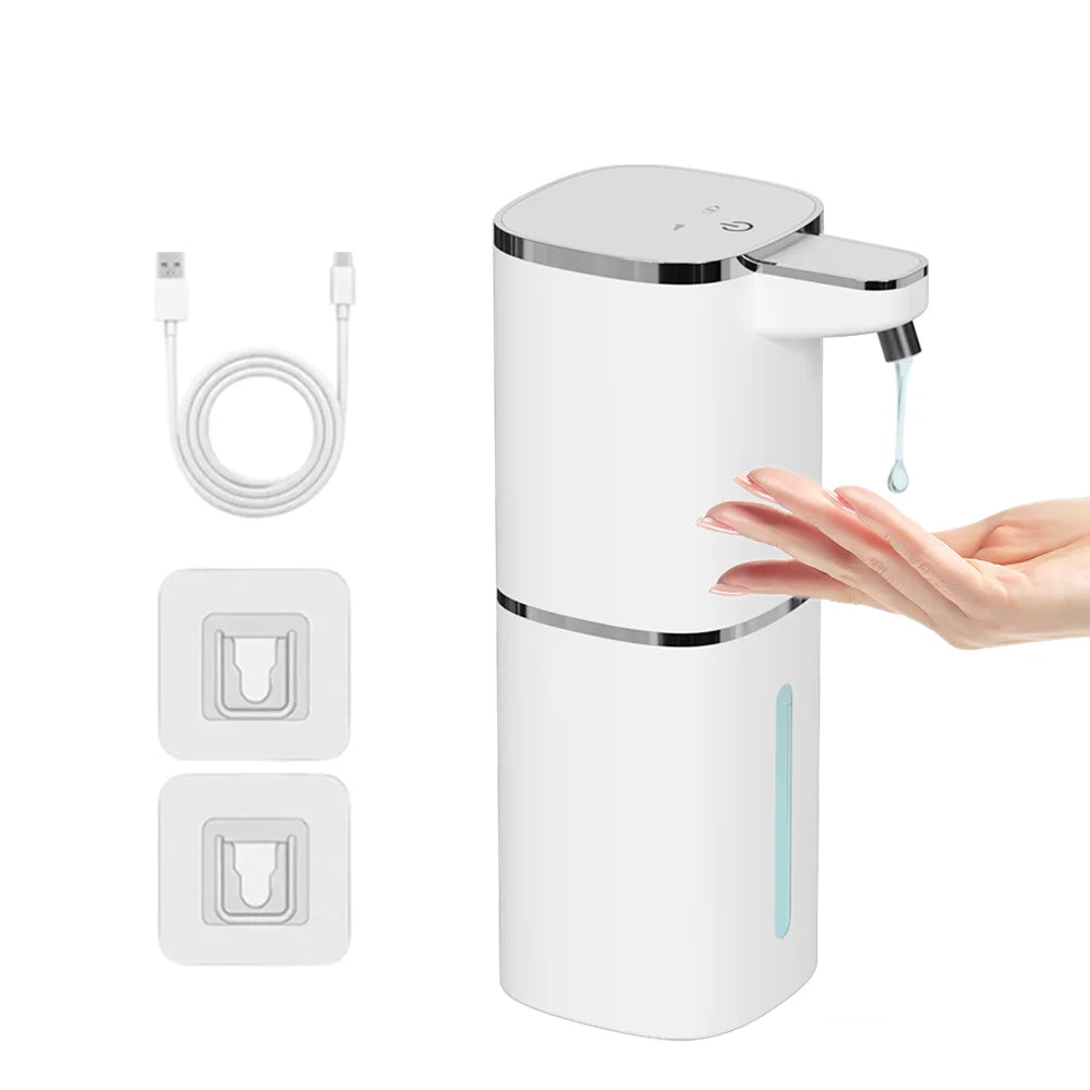 400ML Light Display Wall-Mounted Or Desktop 4-Levels Adjustable Induction Infrared Electric Automatic Smart Sense Soap Dispenser