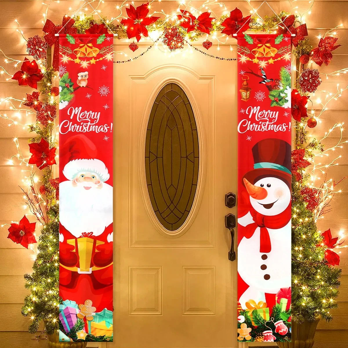 Nutcracker Santa Door Banner Decor 2025 Christmas Decorations for Home Xmas Hanging Ornaments Navidad Noel Gifts New Year 2026