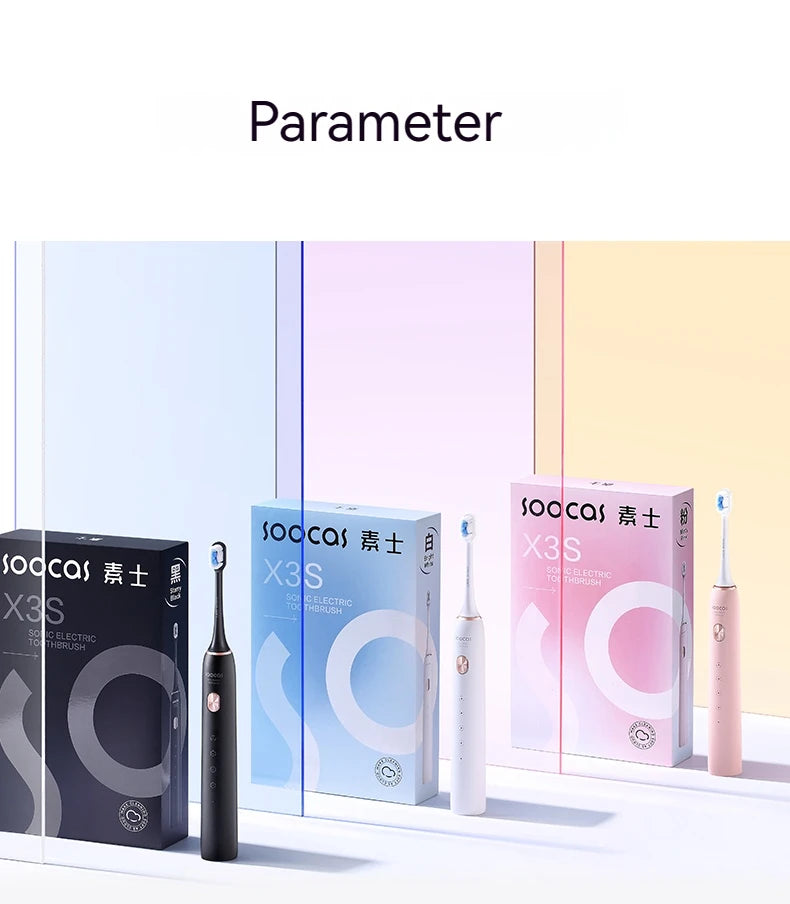 SOOCAS X3S Ultrasonic Electric Toothbrush IPX7 Waterproof Adult X3U Upgrade Smart Sonic Tooth Brush Upgraded USB Fast Chargeable