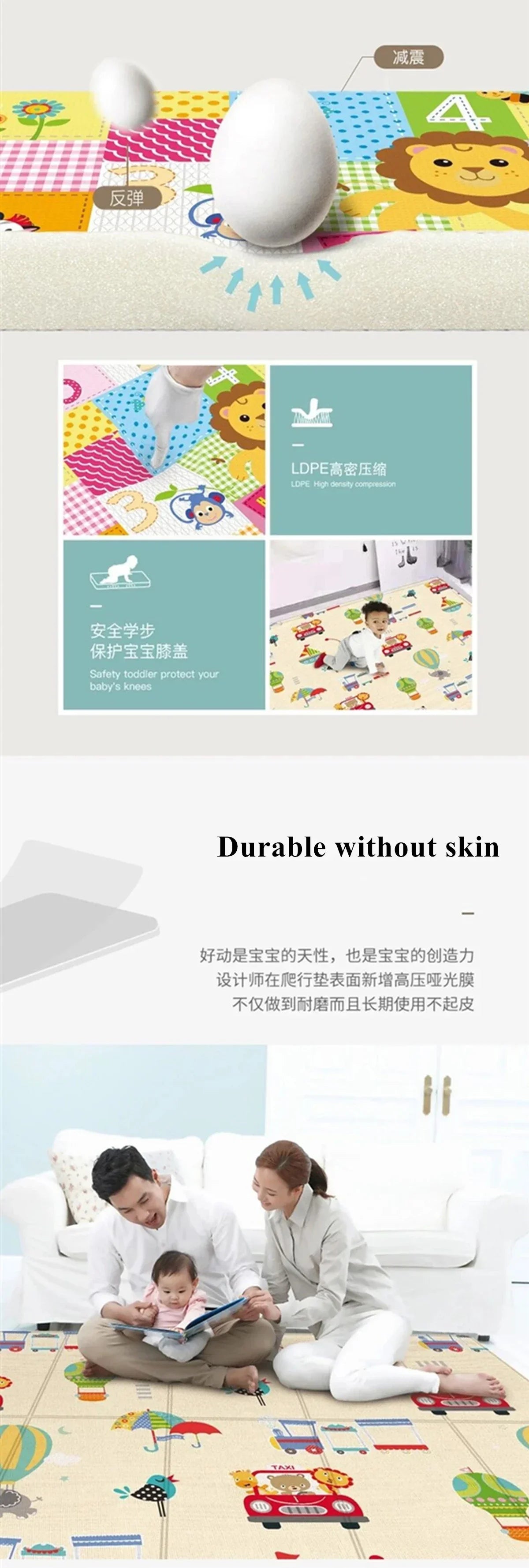 Foldable Baby Foam Play Mats 180cm X100cm Playmat Floor Mats Carpet XPE Mats Floor Crawling Rugs Mat Baby Mat Gift for Kids