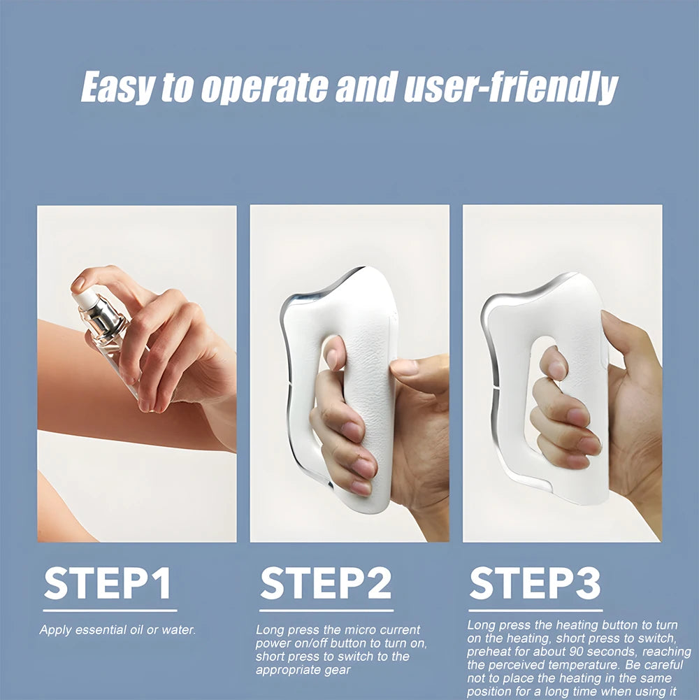 Electric Fascia Massager Body Scraping Microcurrent Vibration Warm compress Muscle Relaxation Body Lifting Guasha Massage Knife