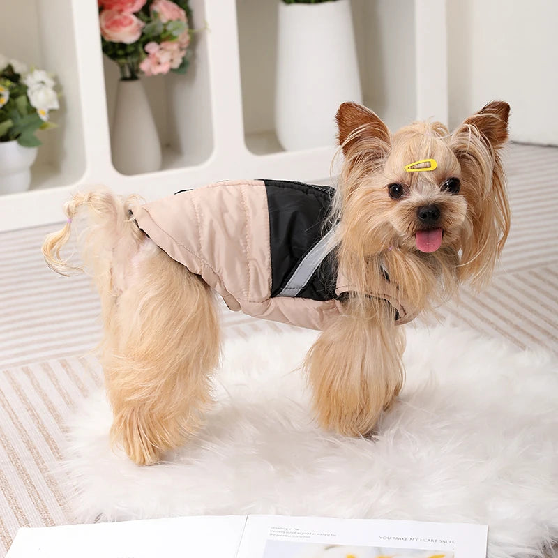 Dog Jacket Winter Waterproof Pet Clothes With Harness For Small Medium Dogs Cats Puppy Coat Reflective French Bulldog Apparel