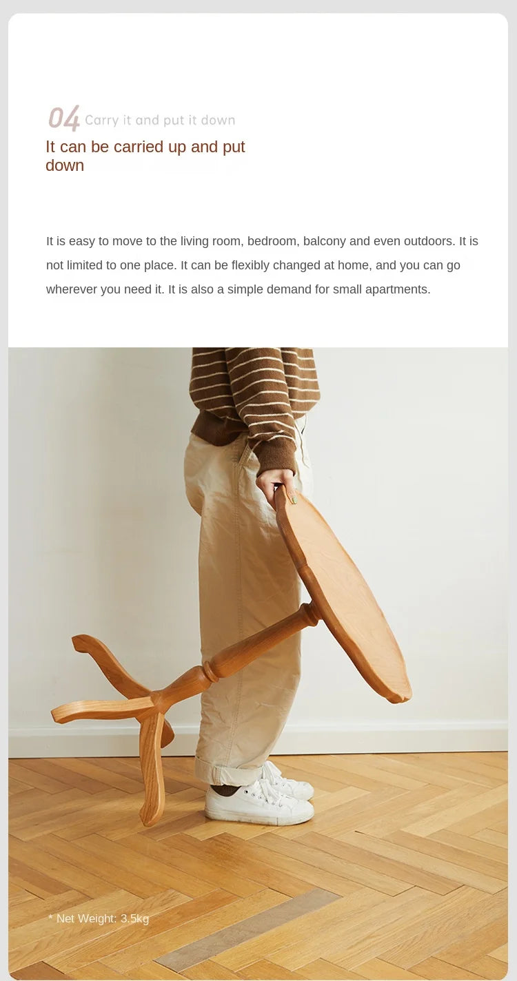 JOYLIVE Clarity Side Japanese Cherry Wood Side A Few Small Apartment Living Room Furniture Sofa Side Shelf Round Small Table New