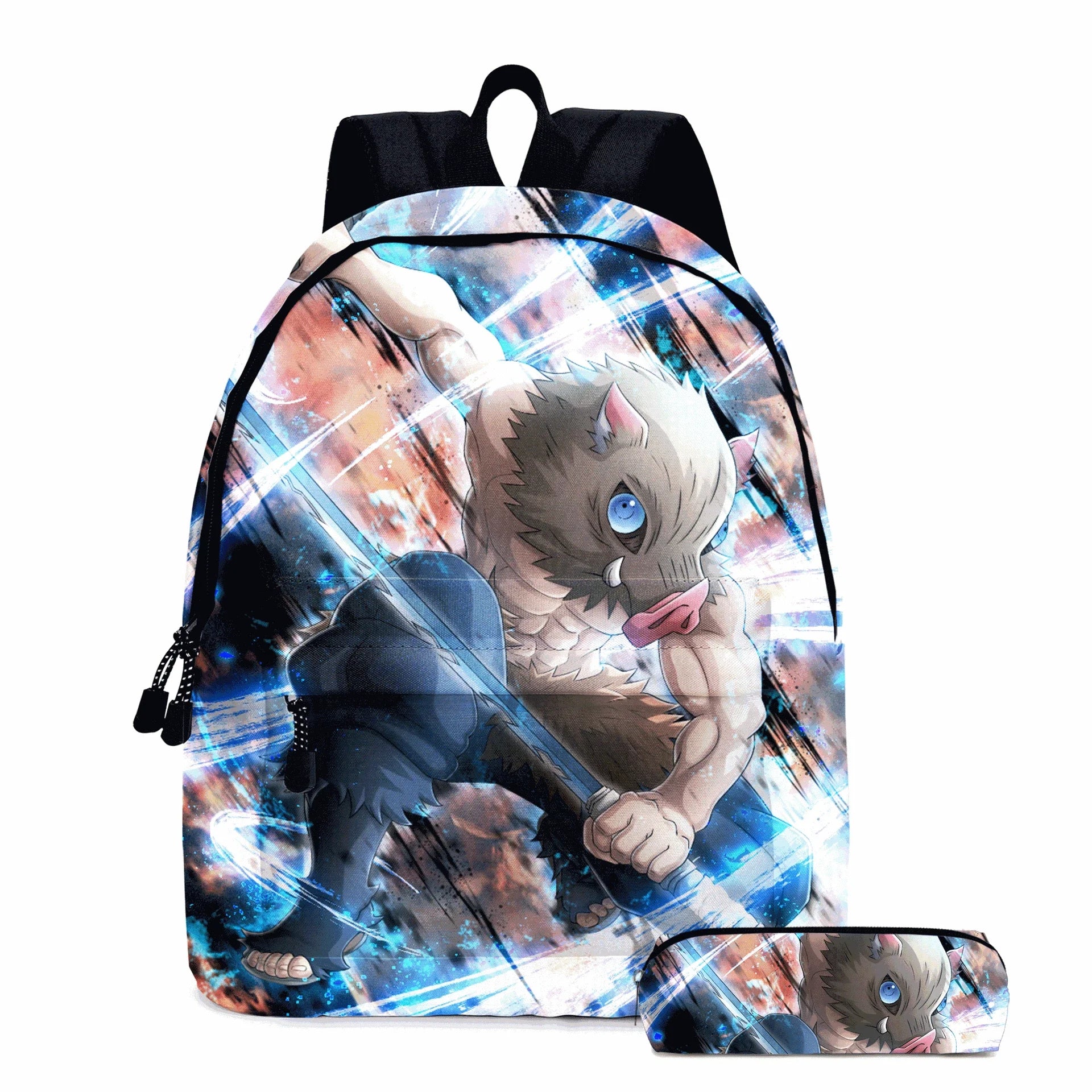 Demon Slayer Nezuko Backpacks 2pcs Girls School Bags Kimetsu No Yaiba Kids Anime Bagpacks Female Male Bookbag Gifts
