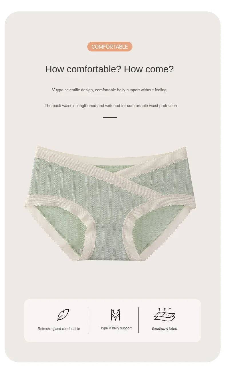 3PCS Soft Briefs V-shaped Abdominal Support Underpanties Pregnancy Childbirth Female Underwear Pregnant Woman Women's Panties