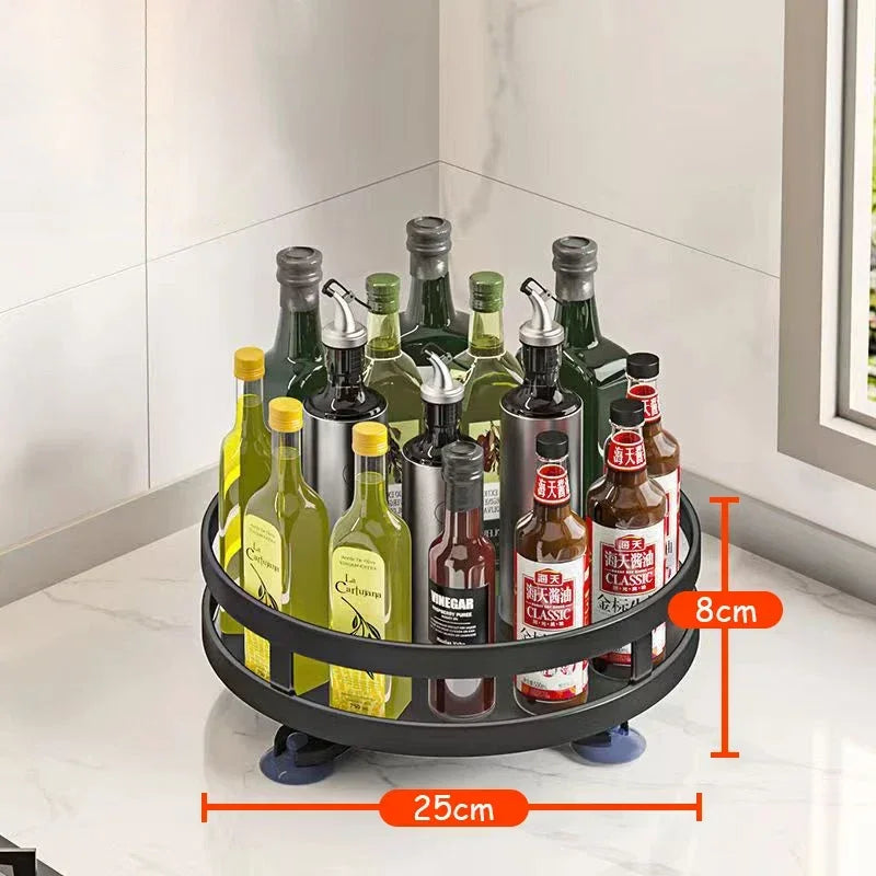 Kitchen Rotation Spice Rack Organizer Jar Cans for Kitchen Accessories Non-Skid Storage Tray for Seasonings And Spices