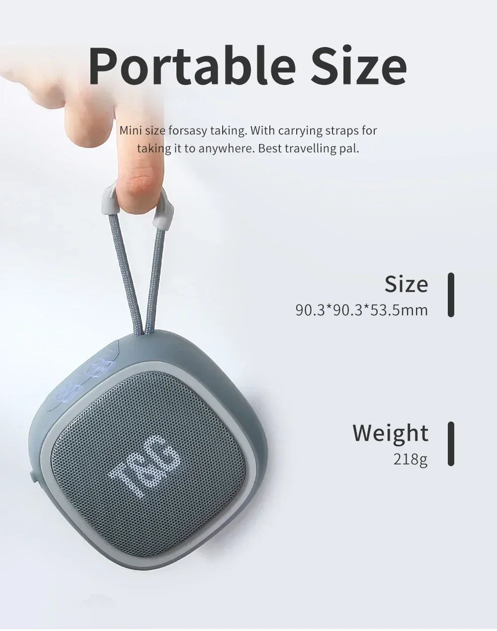 T&G TG659 Mini Wireless Powerful Waterproof Bluetooth Speaker TWS Bluetooth 5.3 Sound Box HIFI Loudspeaker Support TF Card Radio