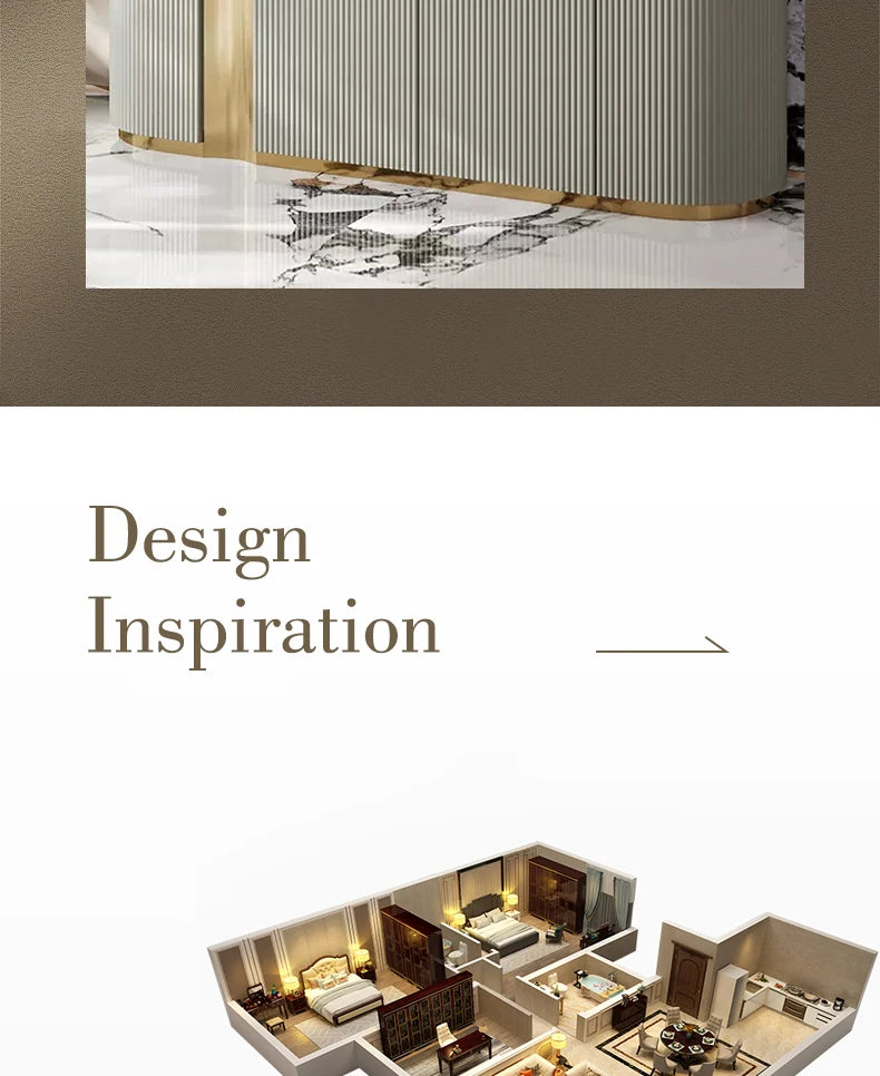 Modern Luxury Kitchen Furniture Dining Room Console Table Cabinet Table Sideboards Storage Cabinet With Doors