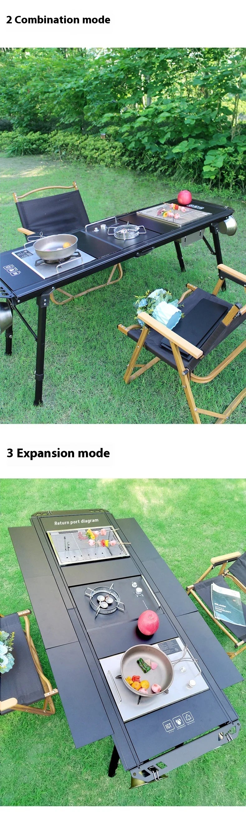 Folding IGT table 5 Unit Lightweight table Backpack roll table Expand adjustable leg desk Desktop burner bbq table