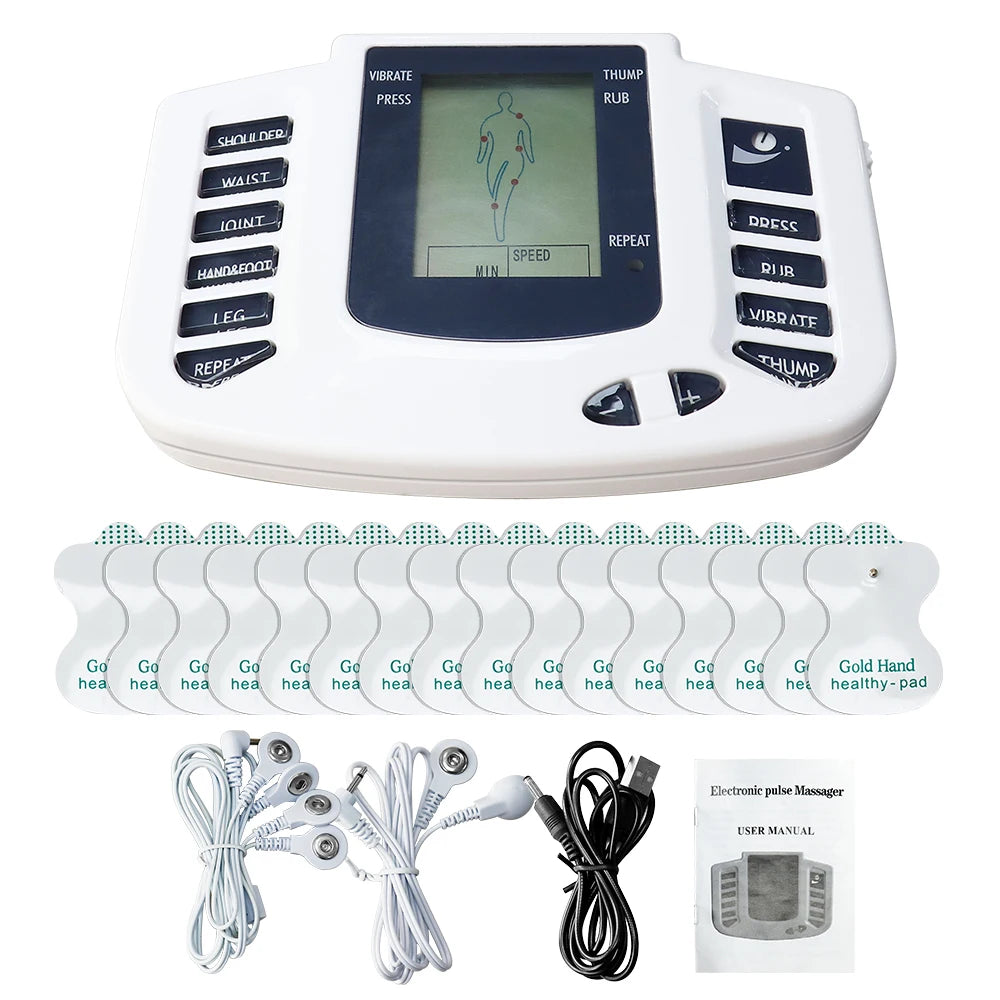 Electrical EMS Tens Massage 10 Level 16 Pads Pulse Acupuncture Muscle Stimulator Physiotherapy Machine Body Relax Health Care
