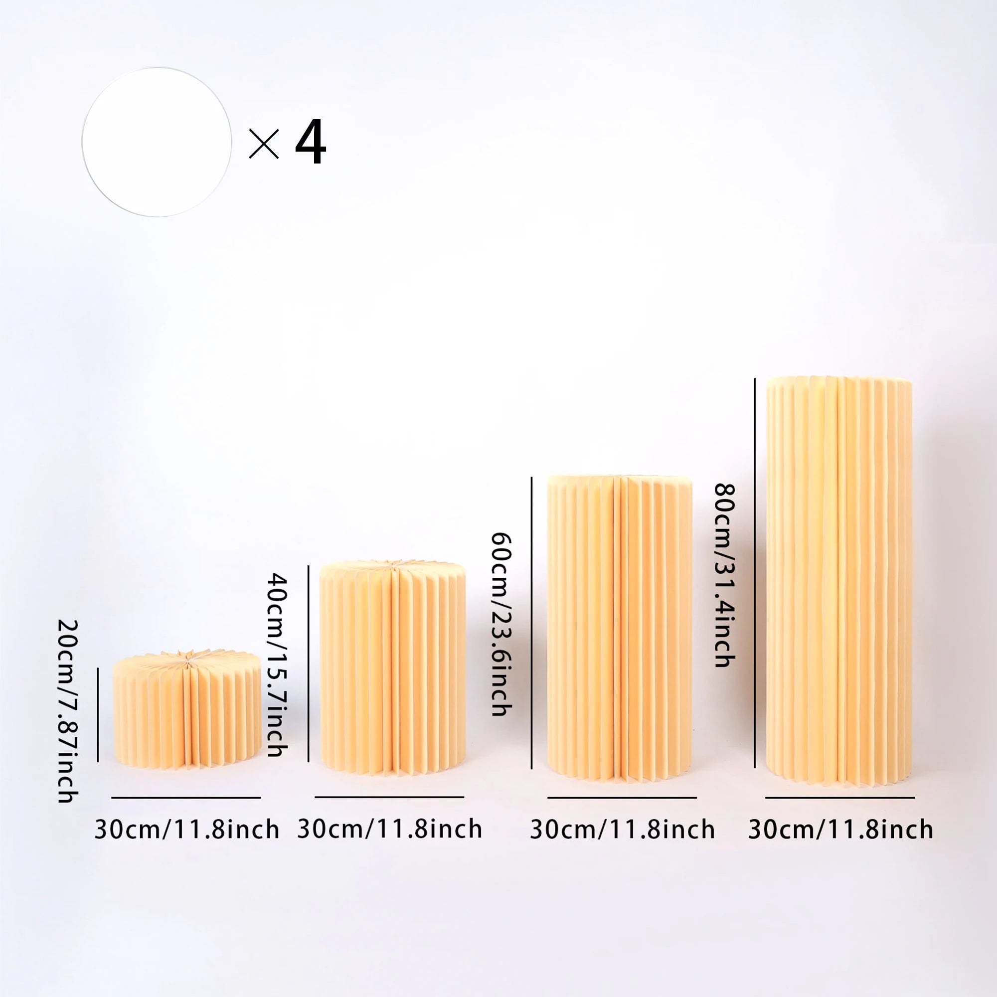 Buffet Risers Food Display Stand Round Table Cake Dessert Stand for Parties Foldable Paper Columns Display for Wedding Birthday