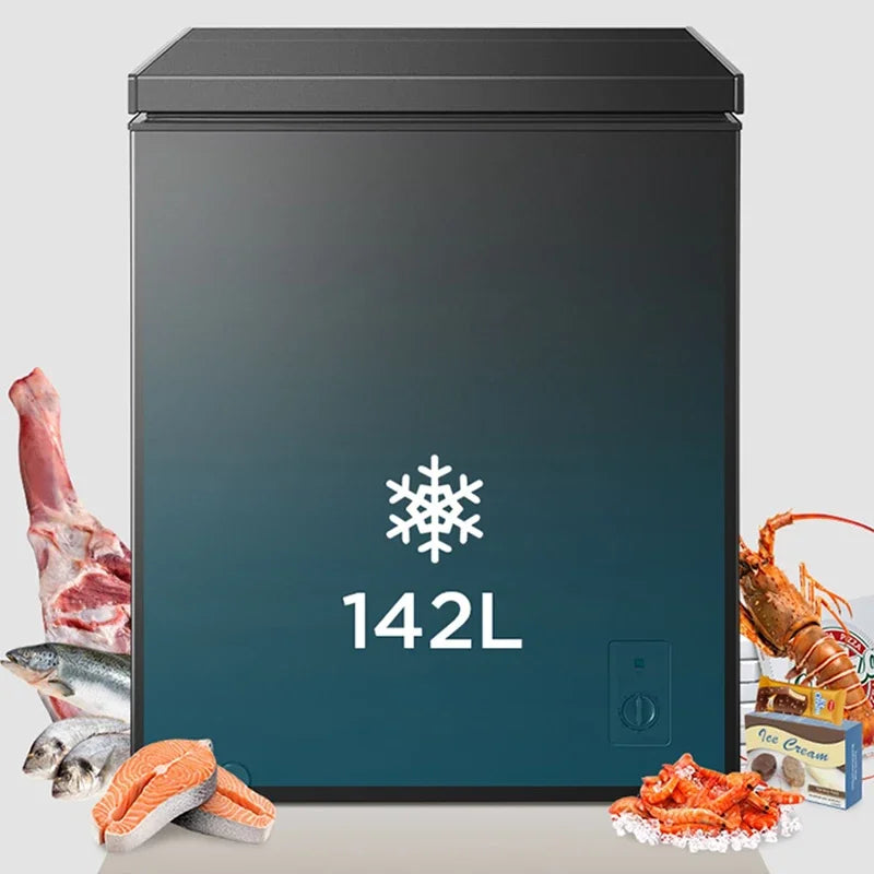 142L Household Freezer 6.8℉to -4℉with Removable Basket Free Standing Top Open Door Compact Freezer 450W Refrigerator For Home