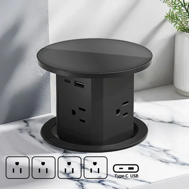 Lifting Desk Power Automatic Pop Up Elevator Socket Tower Socket US UK AU UN Plug Adapter USB Type-c Wireless Charge ,Hidden
