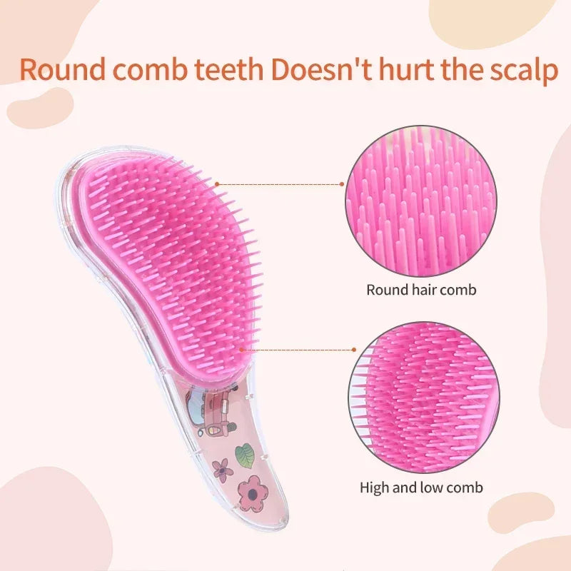 Children's Hair Smoothing Comb Anti-static Massage Hair Brush Tangle Detangle Shower Massage Hairbrush Comb Salon Hair Styl Tool