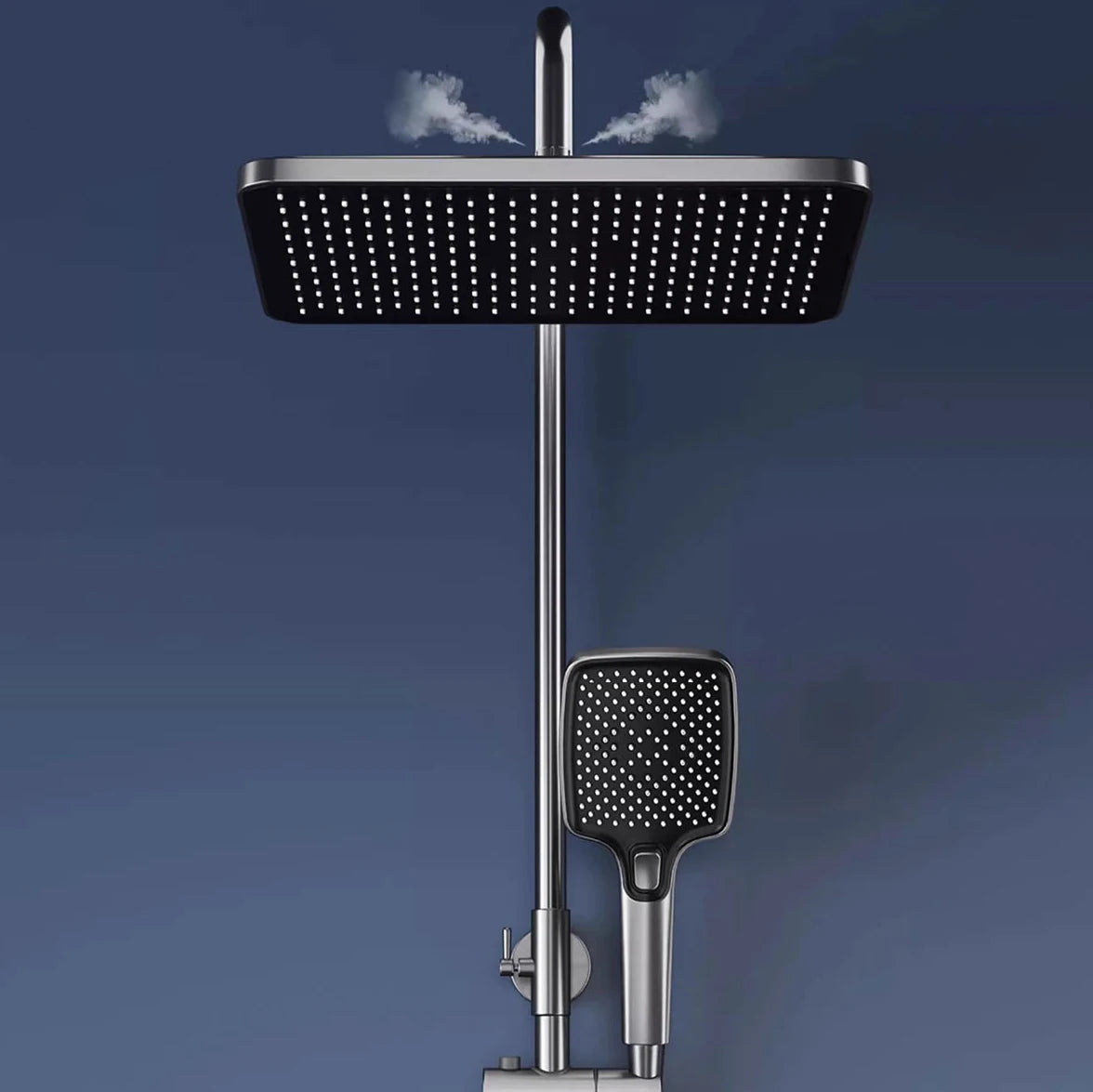 Hot Cold Piano Digital Shower Set 12 Inch Rainfall Shower Head Brass Bathtub Mixer Faucet Thermostatic Bathrooom Shower System