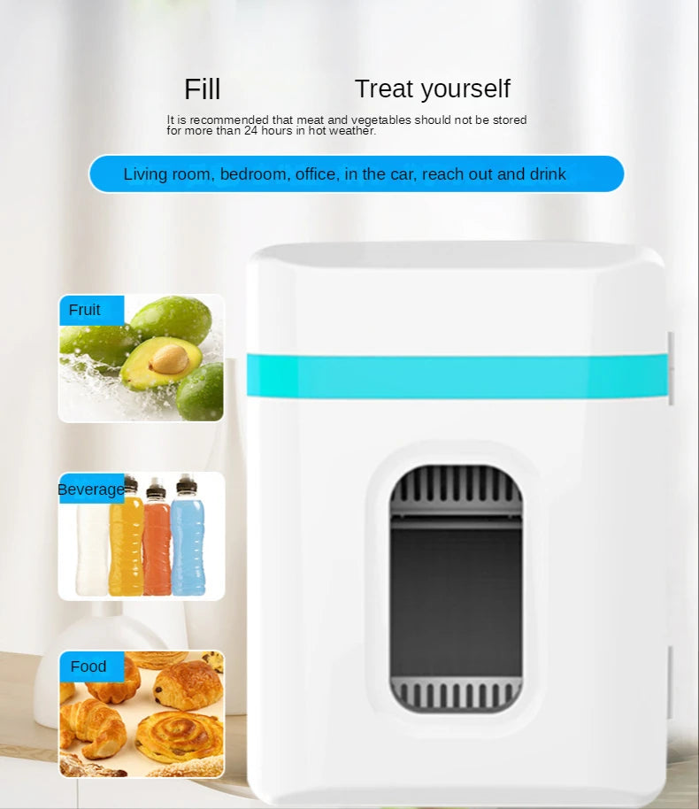 10L Car Refrigerator Mini heating Cooling small refrigerator car home dual-use small dormitory home car dual-use refrigerator