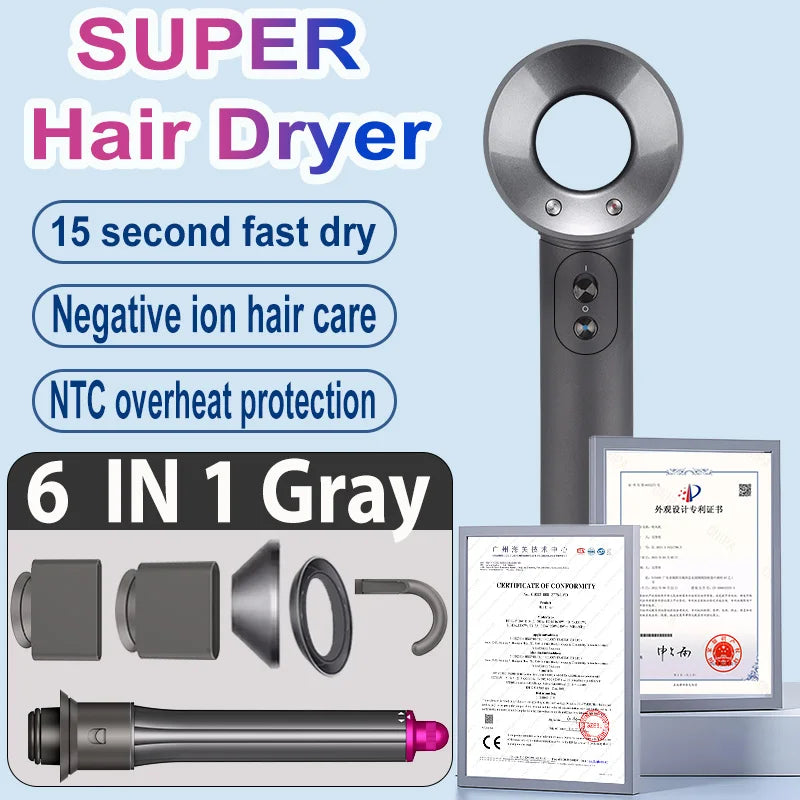1600W Professional Hair-care Negative Ion Hair dryer 220V Leafless Hairdryer High Speed household Blow Dryer Salon Style Tool