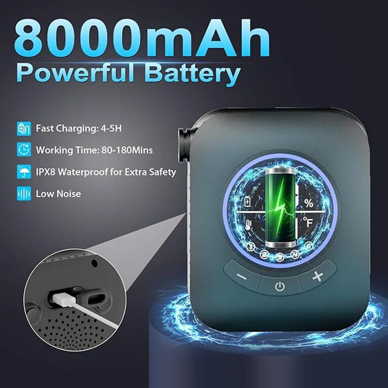 Camping Shower 3.6V 8000mAh IPX8 Rainproof  Portable Power Supply for Outdoors Rechargeable Camp Shower Outdoor Shower
