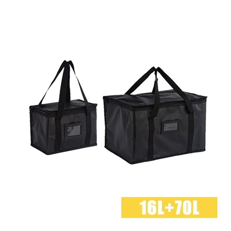 16L-70L Insulated Thermal Cooler Bag Insulation Keep Cold Large Capacity Portable Lunch Bag Zip Picnic Camping Tin Foil Food Bag