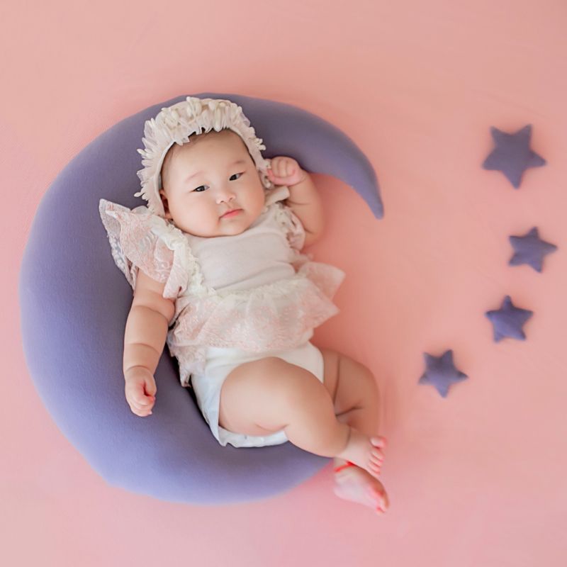 ❤️Newborn Photography Props Accessories Posing Crescent Pillow+Stars+Hat 6Pcs/Set Studio Baby Photo Decoration Moon Fotografia