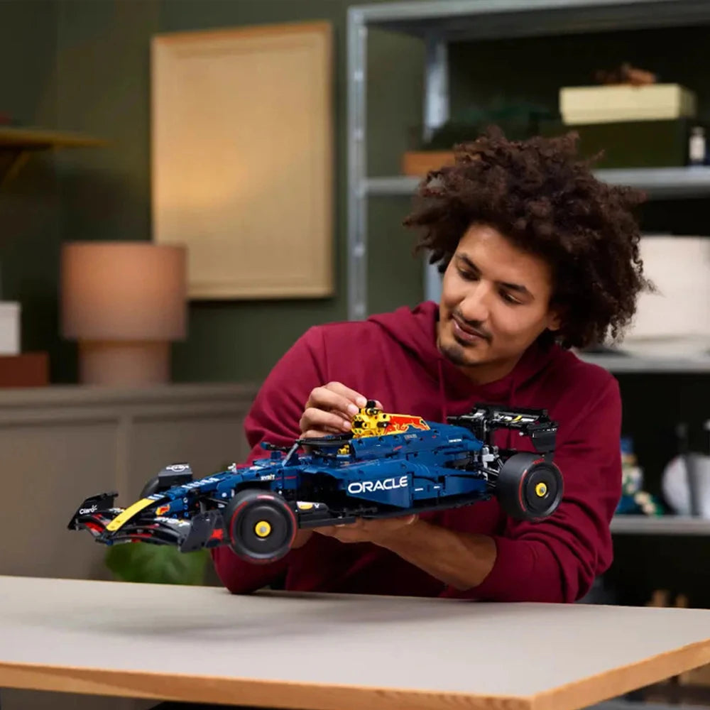 Super red sports car formula racing track car puzzle assembly group boys and girls birthday gift toys