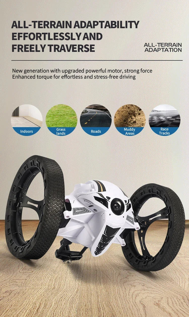 RC Stunt Car With Wifi Hd Camera Bounce Car Flexible Wheels Rotation Led Light Remote Control Jumping Vehicle Toy Gift Q207