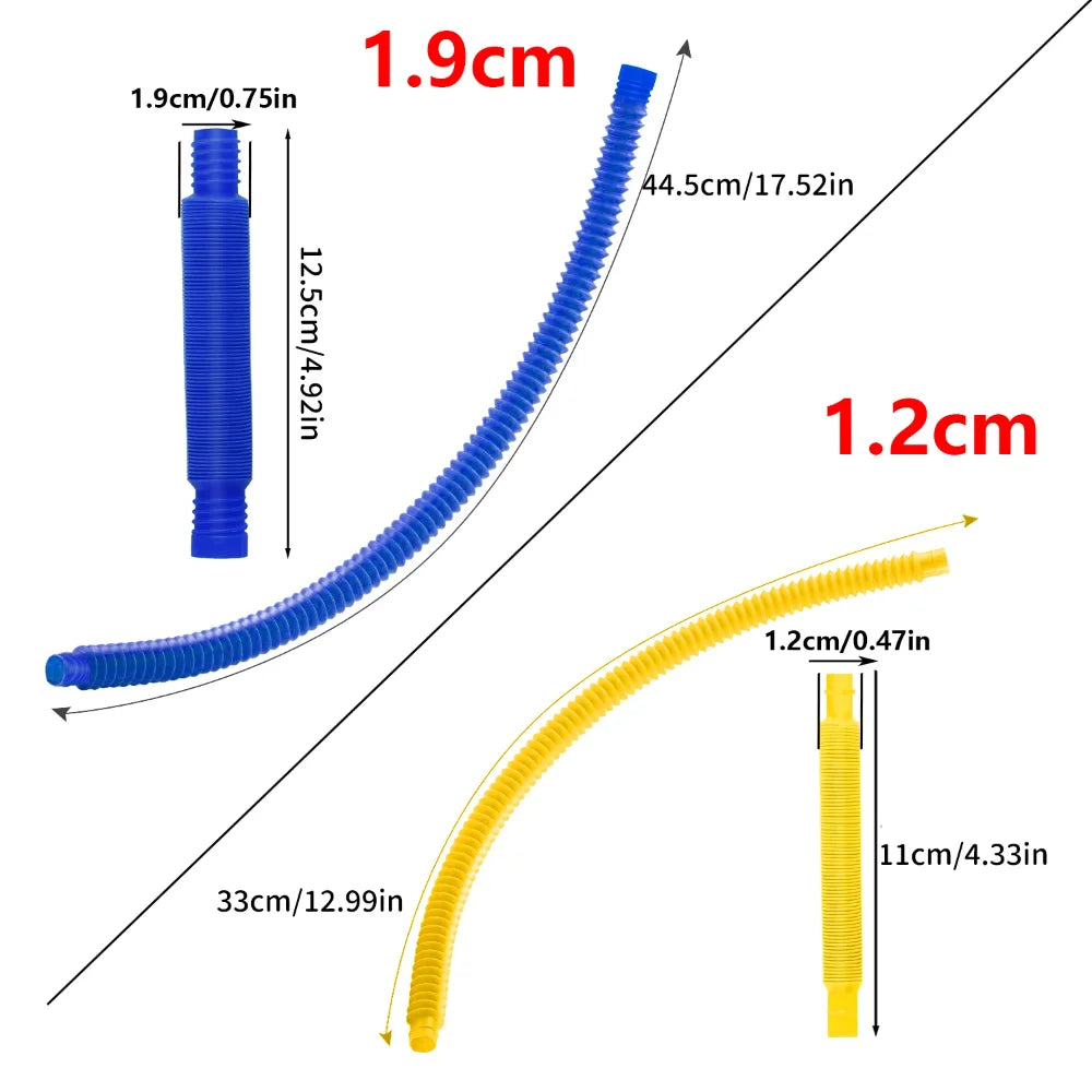 10Pcs Large Pop Tubes Fidget Toys Sensory Toy For Stress Anxiety Relief For Children Adults Learning Toys Toddlers Stretch Tubes