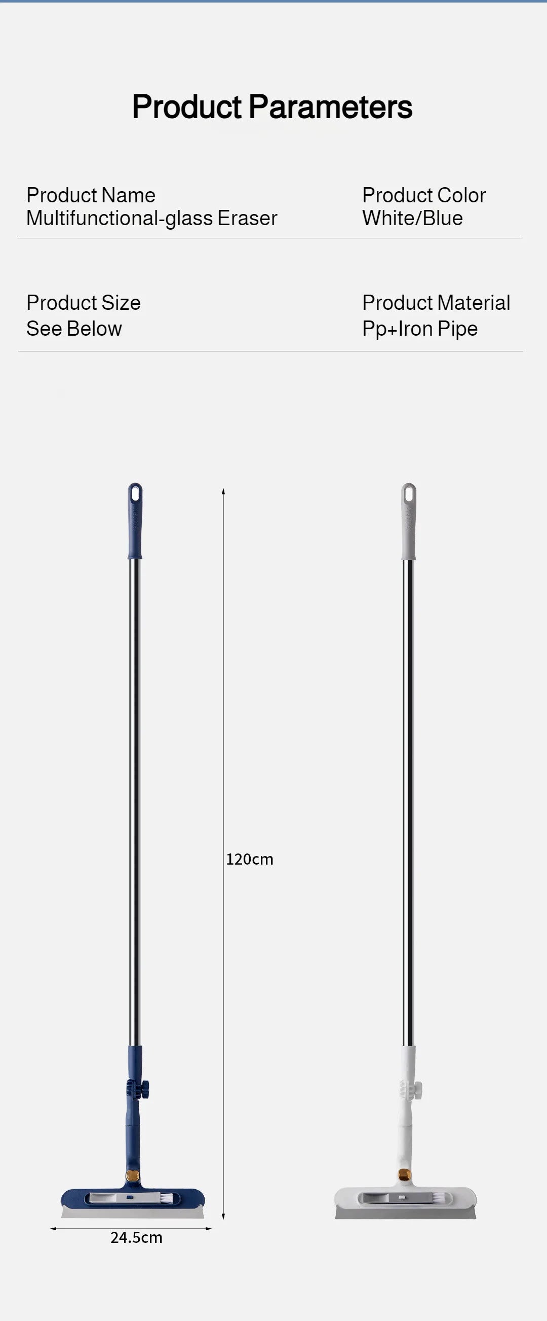 2in1 Highrise Glass Brush Window with Squeegee and Mini Brush Rotatable Glass Wiper Home Cleaning Tool for Glass,Walls and Floor