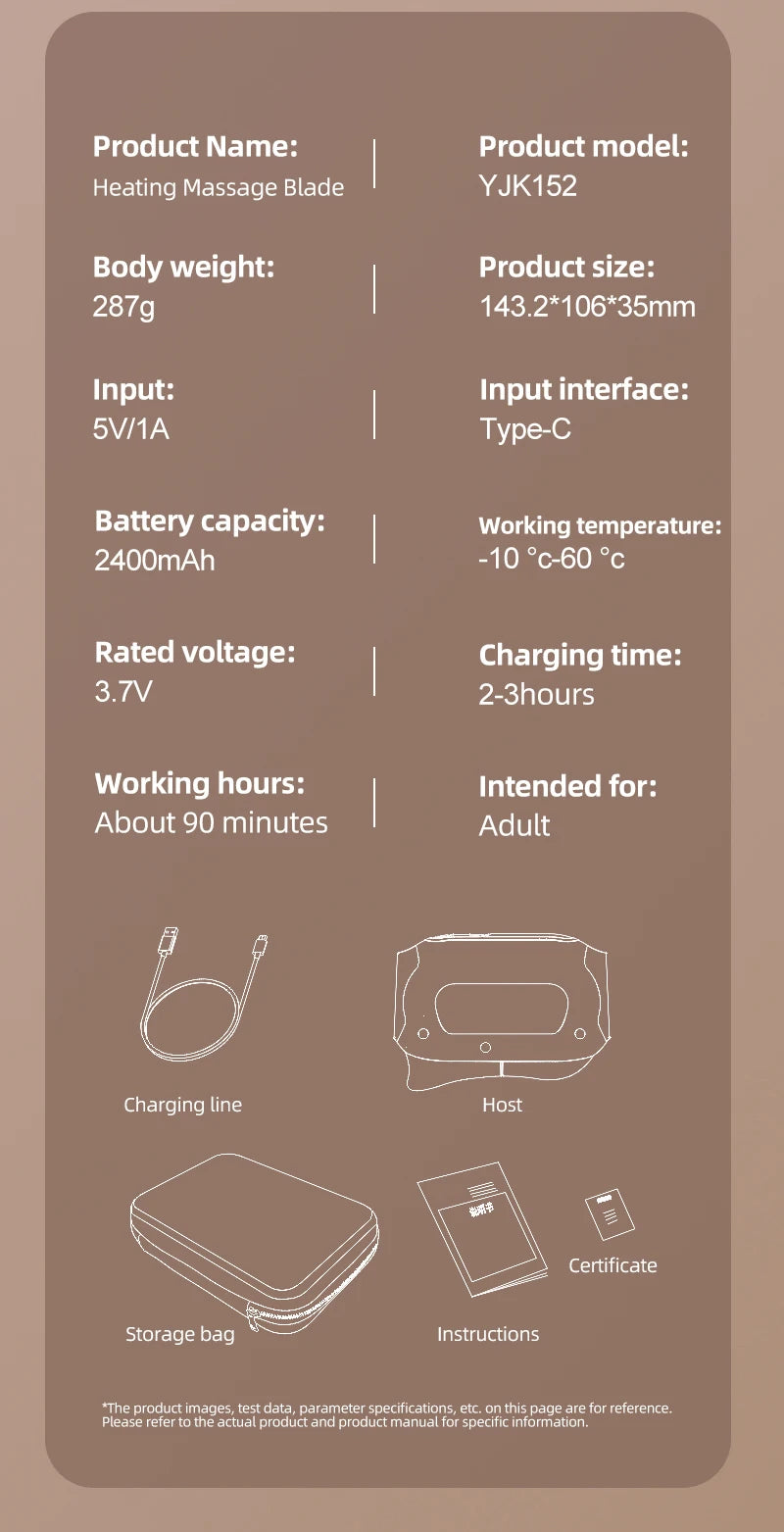 Electric Heating Fascia Massager Body Scraping Microcurrent Vibration Muscle Relaxation Body Lifting Guasha Massage Knife
